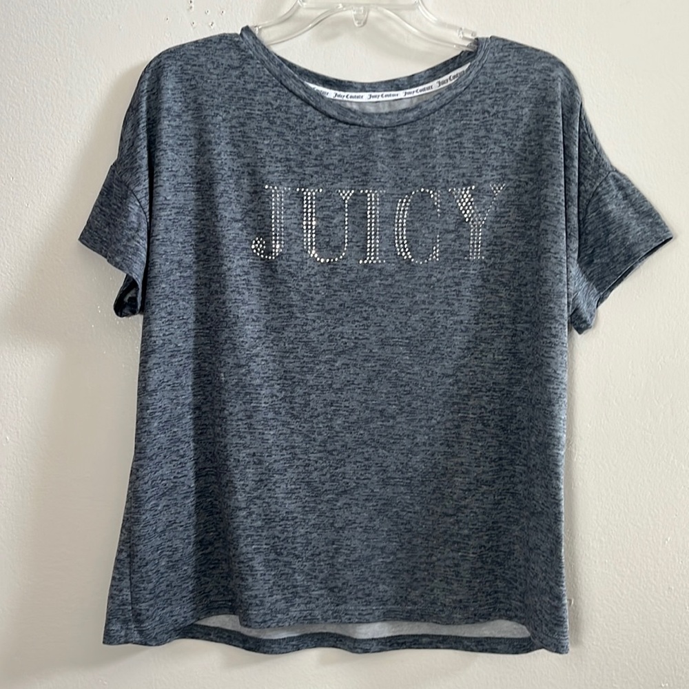 Juicy Couture top gray cropped with rhinestones women’s size L